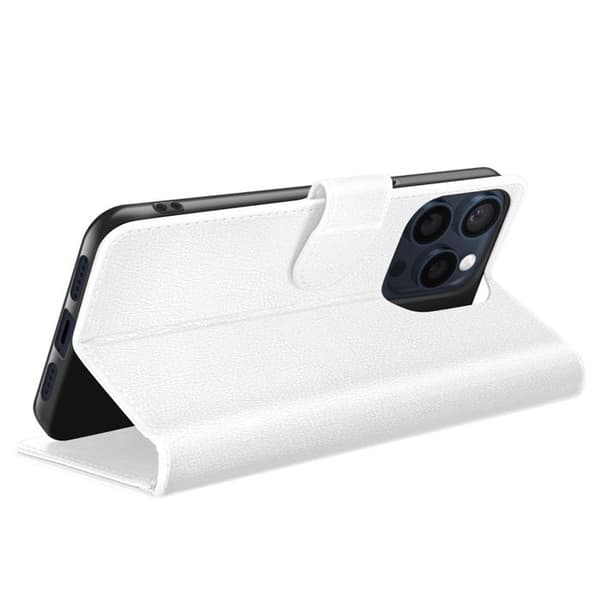 Plånboksfodral för iPhone 15 Pro med Stödfunktion och Magnetflik Zanaé Vit Vit