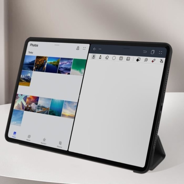 Kolminkertainen kansi Honor Pad 9:lle - AVIZAR - Musta - Moniasentoinen tuki - Kääntökotelo Svart