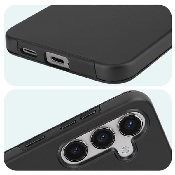 Helt fodral för Samsung S24 Plus Hard och Front Soft Touch Black Svart