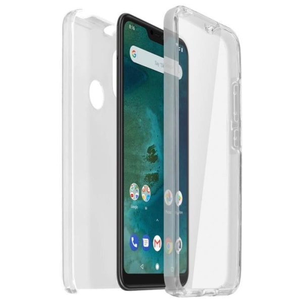 Xiaomi Mi A2 Lite Fodral Skydd Silikon + Transparent Polykarbonat Baksida Vit