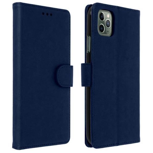 Fodral - AVIZAR - iPhone 11 Pro - Heltäckande Fodral - Kortfack - Video Stödfunktion - Mörkblå Midnattsblå
