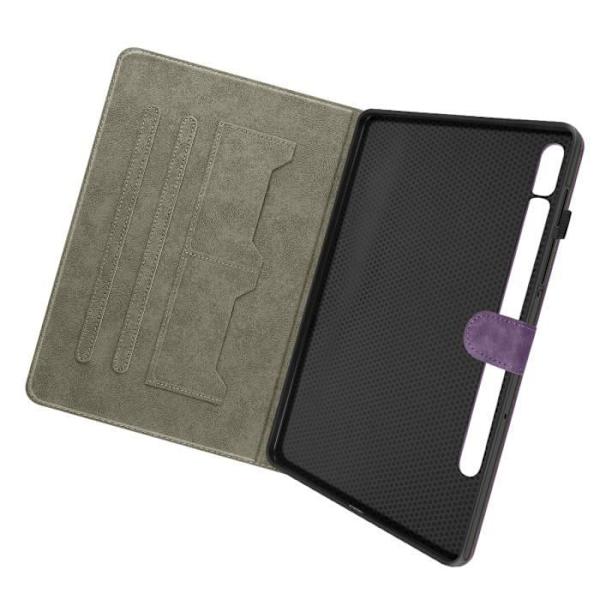 Ärende - AVIZAR - Samsung Galaxy Tab S9/S9 FE - Syntetiskt läder - Kortficka - Videostöd Lila