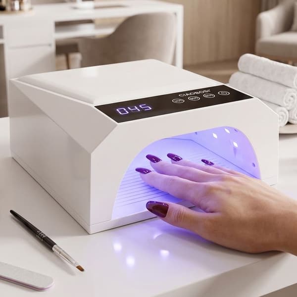 UV-lampe til negle med timer og LED-skærm 15W Hvid Vit