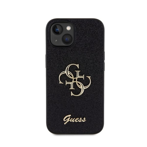 Telefoncover - Guess - Glitter Script Big 4G - Sort - Stødbeskyttelse - Hårdfør sort