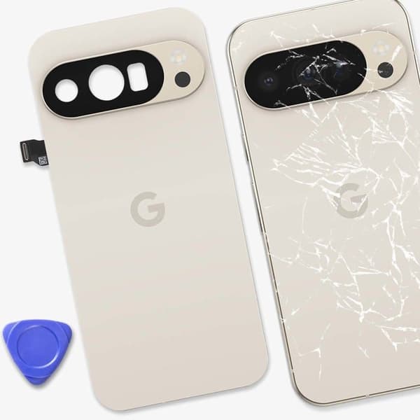 Originalt batteri för Google Pixel 10 Pro med förinstallerad vit Google-lim Vit