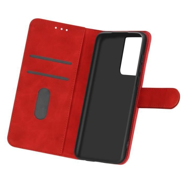 Fodral till Samsung Galaxy S21 Ultra Protection med korthållare Stativ Funktion Röd