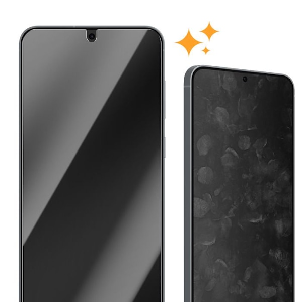 Härdat glas för Samsung Galaxy S25, reptåligt, transparent panzer-glas. Vit