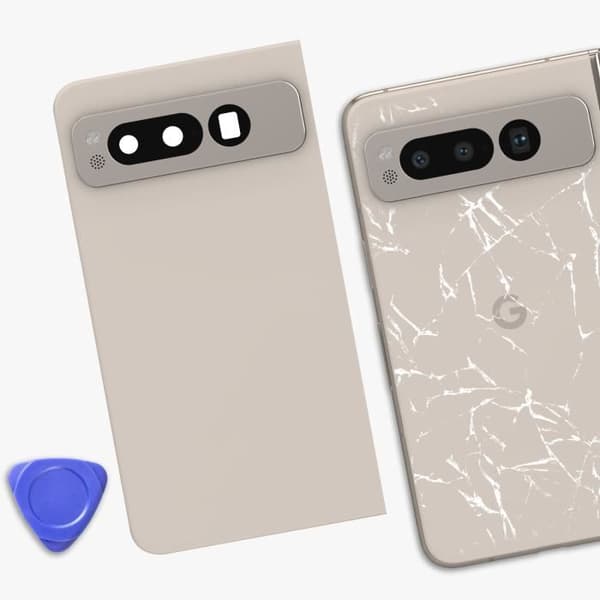 Bagklap til udskiftning - Google - Pixel Fold - Hvid - Forenklet installation - 20 g Vit