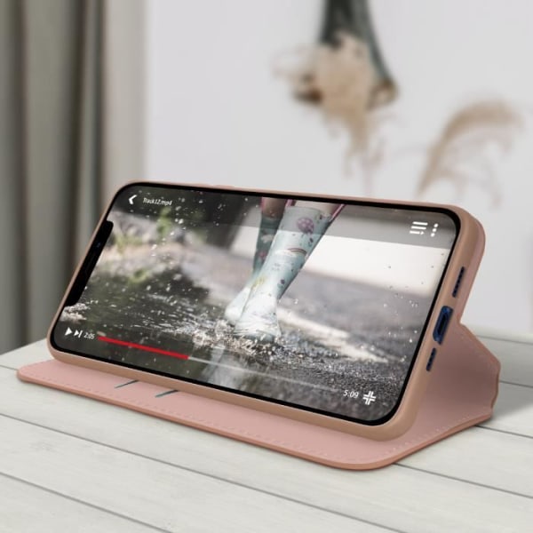 Folio Cover iPhone 12 ja 12 Pro Wallet Video Support Function Pink Pink