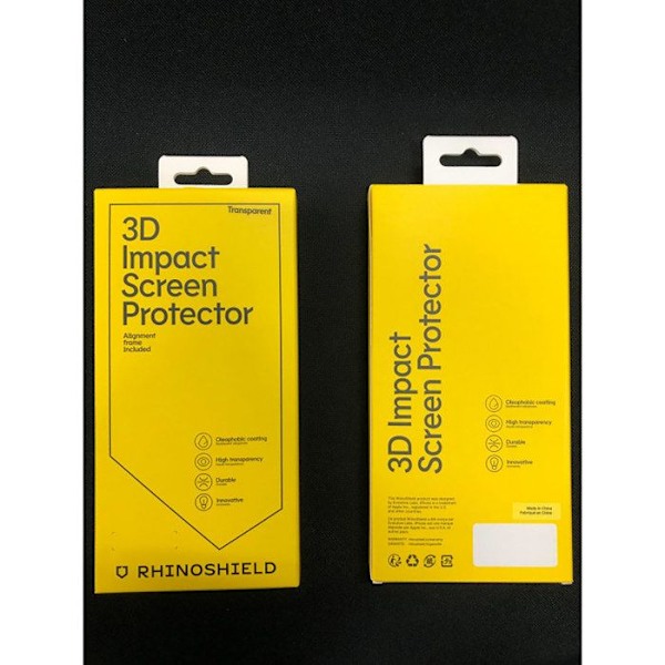 Beskyttelsesglas til iPhone 13 Pro Max Rhinoshield i klart, blødt 3D-anti-stød med blåt lys. Vit