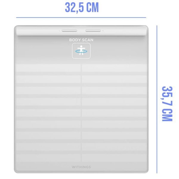 Withings Body Scan White kytketty vaaka, kahva + 6-kytkentäiset EKG-anturit