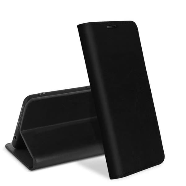 Etui til Samsung Galaxy A41 Folio Kortholder i ægte læder Support Video Sort Svart