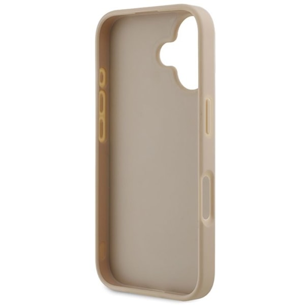 IPhone 16 Fodral - DKNY Läder Hårdskal Rutigt Mönster & Tryckta Ränder (DKHCP16SPCPTSSP) - Rosa