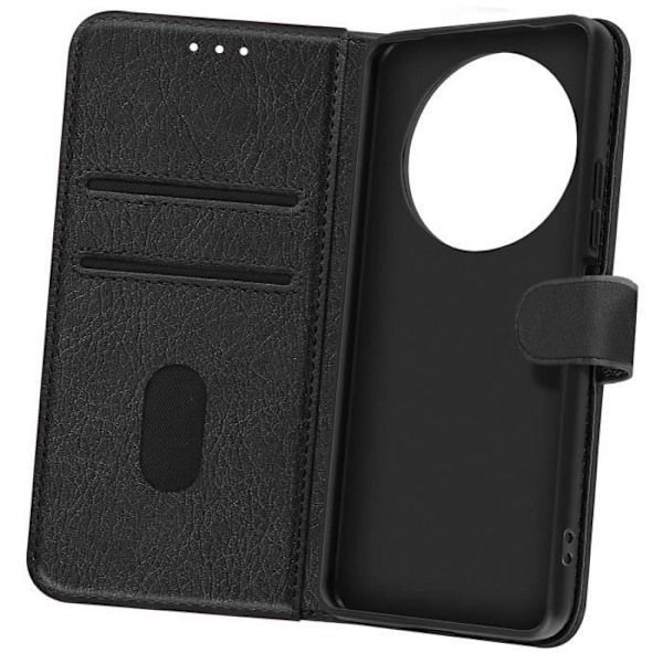 Etui til Xiaomi Redmi A3 tegnebog og videoholder Sort