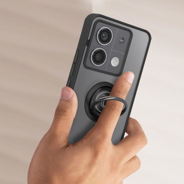 Smartphonefodral - AVIZAR - Redmi Note 13 Pro 5G - Metallring - Stödfunktion - Svart Svart