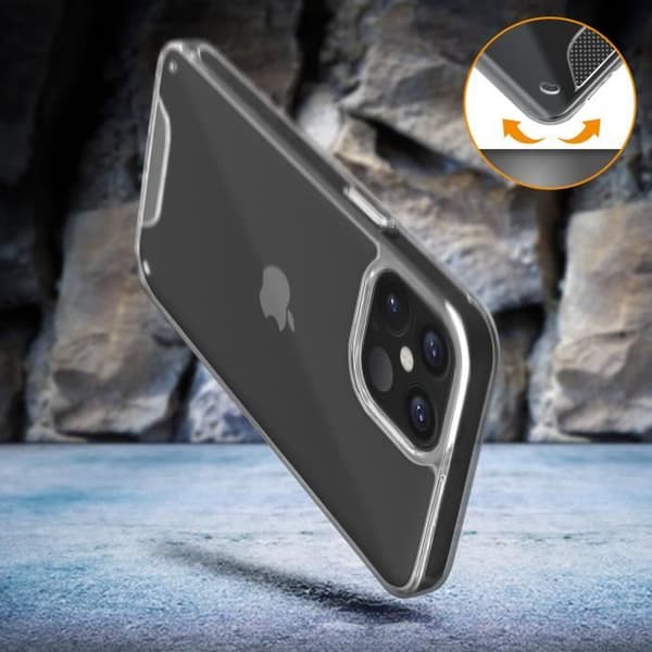 Coque - ADVARSEL - iPhone 12 Mini - Stødabsorbent - Gennemsigtig - Silikone og Polycarbonat Vit