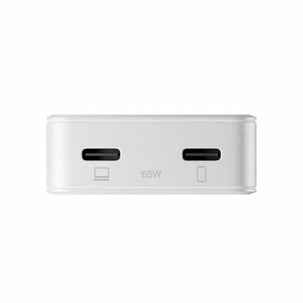 Dubbel USB-C-laddare 65W Power Delivery Snabbladdning Native Union Vit Vit