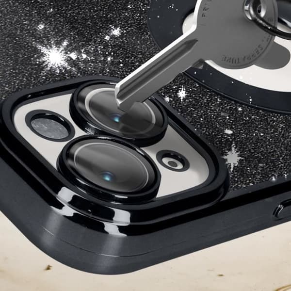 iPhone 14 - Suojakotelo - Spark - Kimalteleva - Silikonigeeli - Tyylikäs Svart