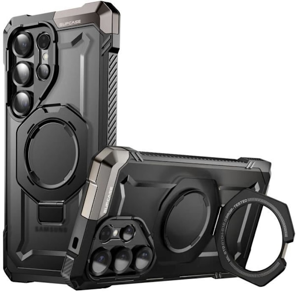 Coque til Samsung S25 Ultra Stødabsorberende MagSafe Ring Video Support Supcase Sort Svart