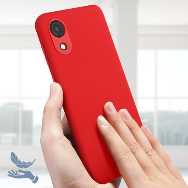 Suojakuori - Samsung - Galaxy A03 Core - Puolijäykkä silikoni - Soft-touch viimeistely - Punainen Röd