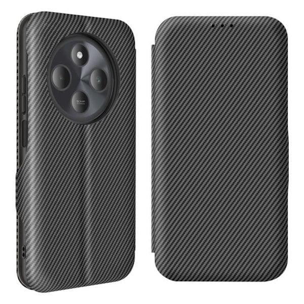 Kolfodral för Xiaomi Redmi 14C med RFID-skydd och kortfack, svart stöd Svart