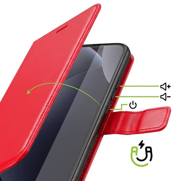 Pungetui til Redmi Note 15 Pro Plus 5G med håndledsrem og standfunktion Mayaxess Rød Röd