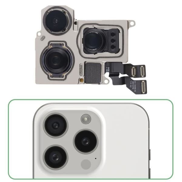 Bagkamera - RELIFE - iPhone 15 Pro Max - Sort - Udskiftning af hovedsensor Svart