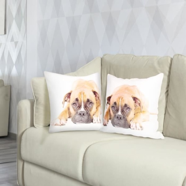 Kaksinkertainen Tyynyliinapaketti 40x40 cm Boxer-koirakuva kastanj