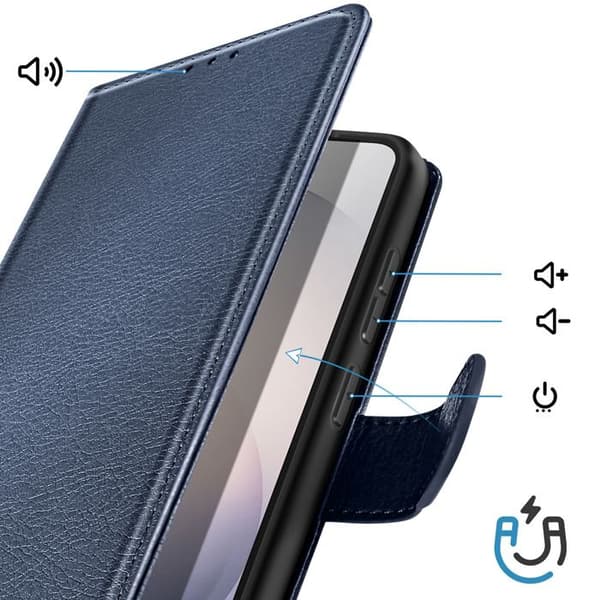 Pungetui til Galaxy S26 Plus Chesterfield Prægning Standfunktion Blå Blå