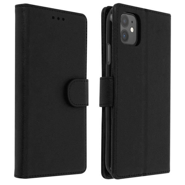 Étui - AVIZAR - iPhone 11 - Heltäckande Fodral - Kortfack - Videostöd - Svart Svart