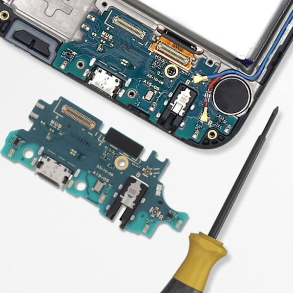 Alkuperäinen Samsung A15 USB-C latausliitin mikrofonilla ja Samsung-jack-liittimellä Musta Svart