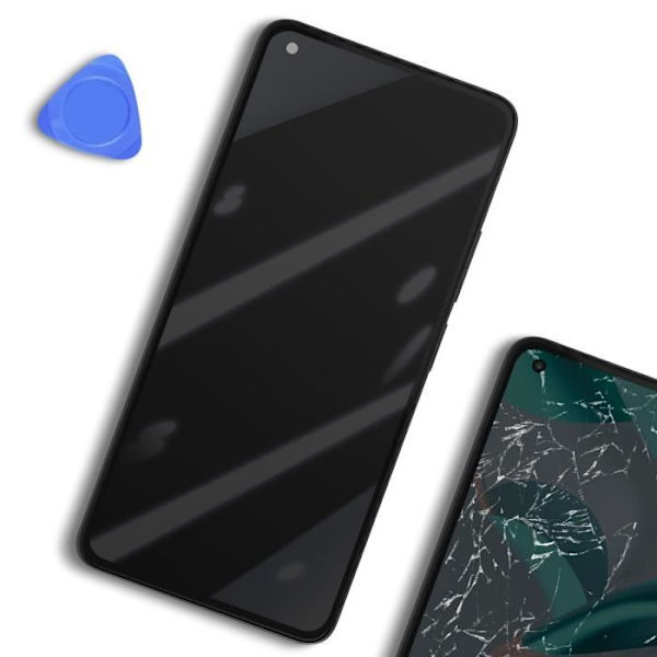 LCD-skærm + touchglas + chassis til Xiaomi 11 Lite 5G NE - Mærke: Xiaomi - Sort Svart