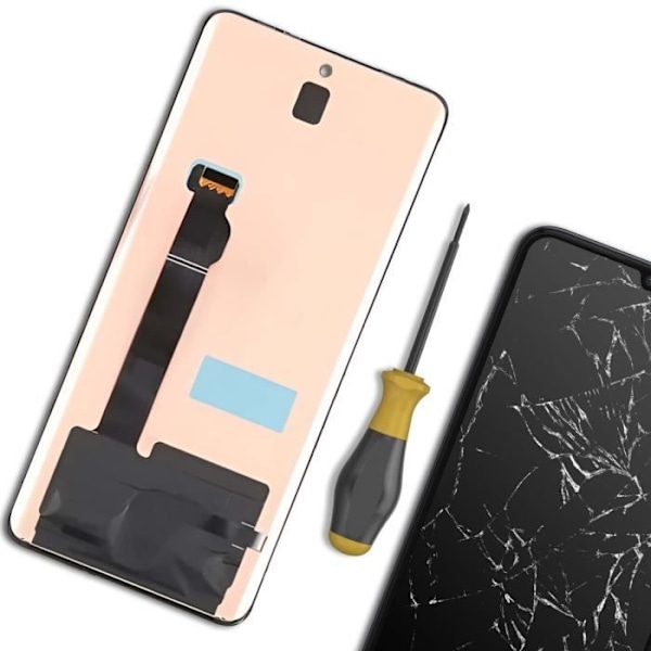 LCD-skärm och Beröringsglas för Huawei Nova Y70 Svart Svart