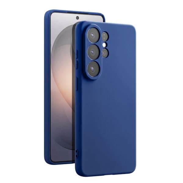 Silicone Soft-Touch Cover til Galaxy S26 Ultra med Blå Mikrofiberforing Blå