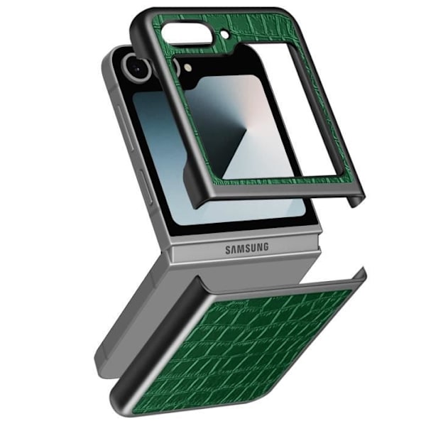 Fodral till Samsung Galaxy Z Flip 6 - AVIZAR - Crocs Wild Series - Grön - Halvstyv - Blank - Blandad Grön