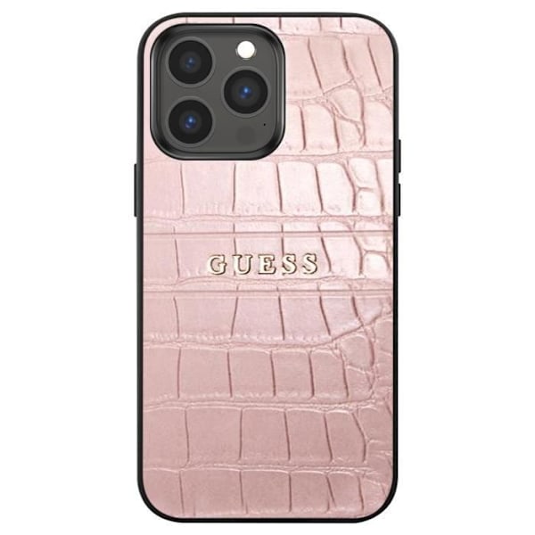 Coque iPhone 13 Pro Iskunkestävä Croco Tyylikäs Guess Vaaleanpunainen Rosa