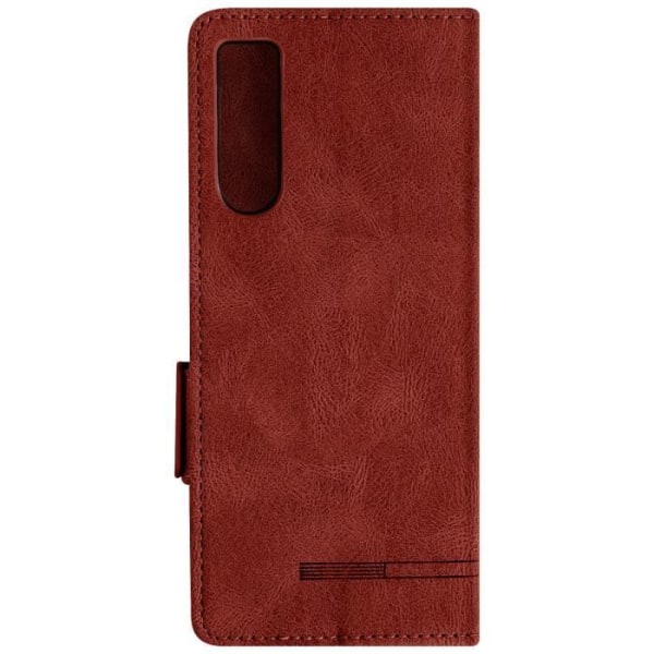 Sony Xperia 10 V-fodral, Burgundy Stand Clamshell-fodral