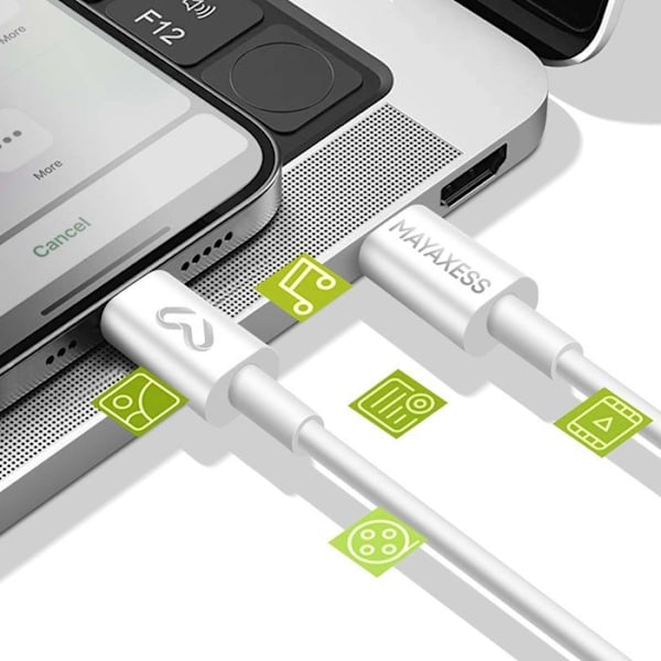 Laderkabel 1m USB-C til Google Pixel 10 Pro XL Mayaxess Hvid Vit