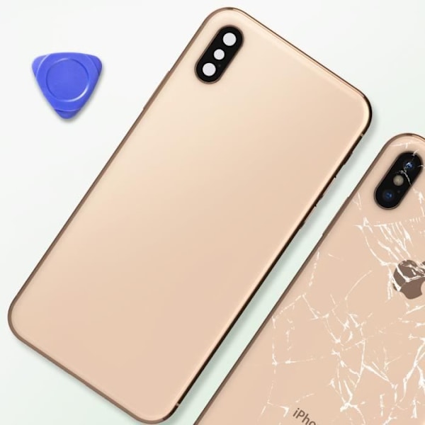 iPhone XS Max chassi med guld ersättande bakglas - AVIZAR - Modell - Gul - Vikt: 0 g. Gul