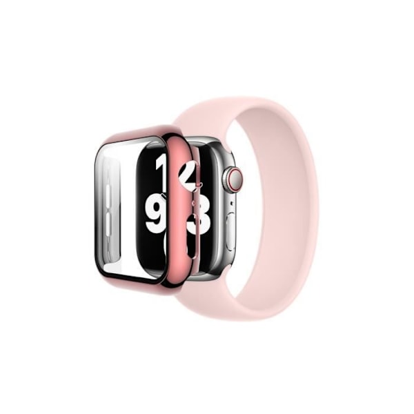 Fodral till Apple Watch 40 mm Fullt skydd med härdat glas Eko Pink Transparent