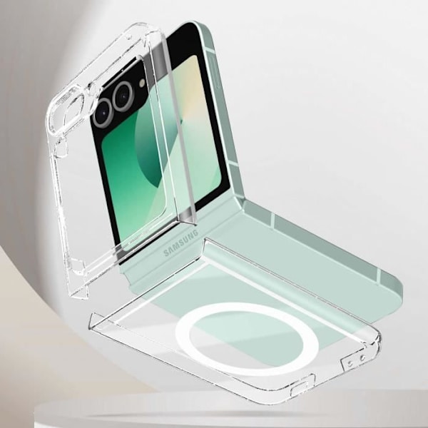 MagSafe Taske til Samsung Z Flip 6 - AVIZAR - Hard Contour Soft Forstærket Transparent Transparent