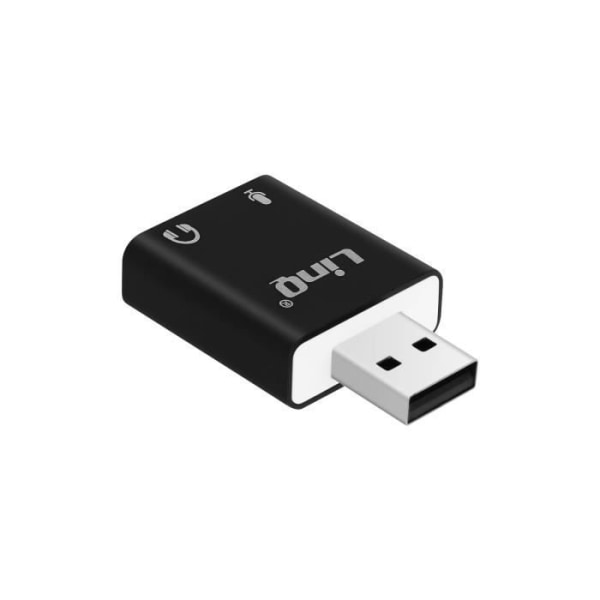 Eksternt lydkort USB 2.0 / 3.5mm Jack Audio Mikrofon Surround 7.1 LinQ Sort