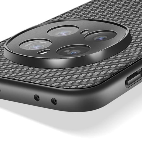 Carbone cover til Honor Magic 7 Pro vævet læder silikone kant sort Svart