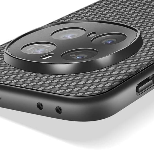 Coque - Honor - Magic 7 Pro - Vævet Læder - Sort Silikone - Stødbeskyttelse Svart