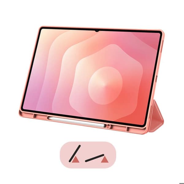 Fodral för Samsung Galaxy Tab S12 Plus Domo Tri-Fold Stöttålig Dux Ducis Rosa Ros