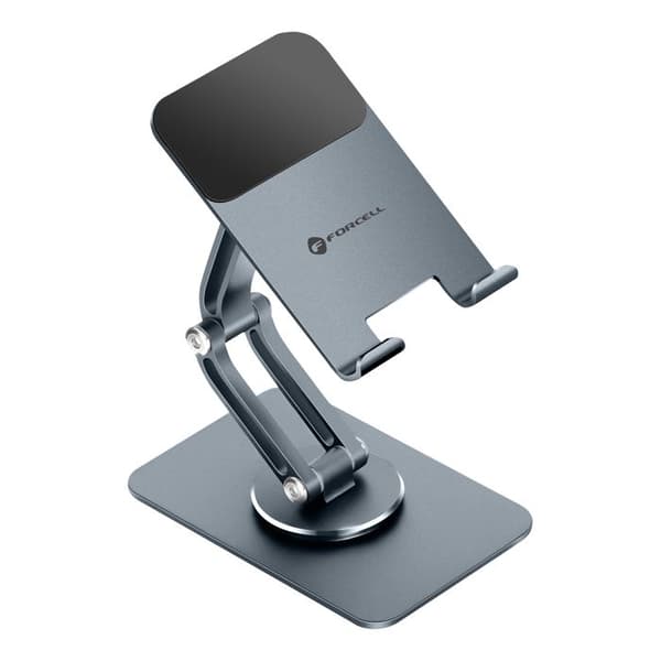 Universell Stödbyrå Fällbar och Rotativ Fold Stand 2 Aluminium Armar Ledad Forcell Grå