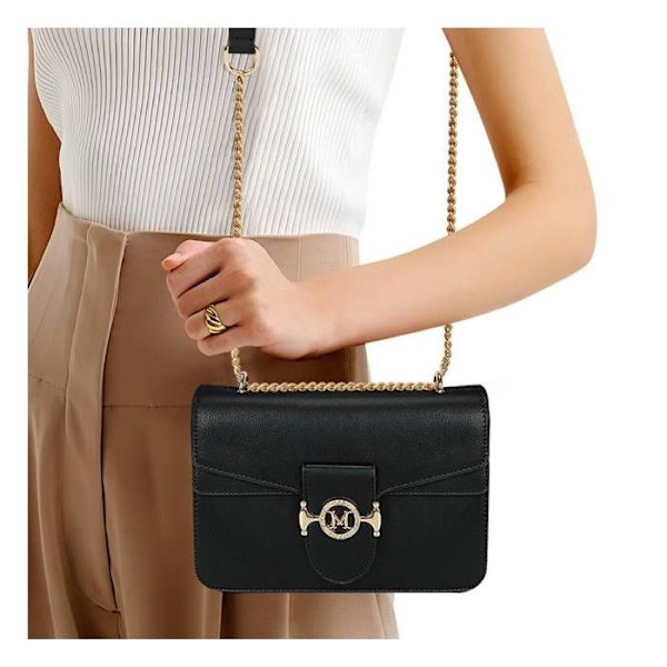 Elegant Gallantry Black Crossbody Evening Bag til Kvinder Svart