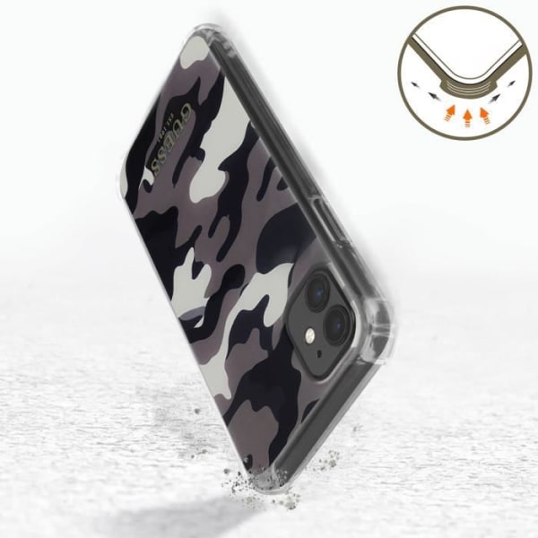 Guess Grey Camouflage iPhone 11-fodral med handledsrem Grå