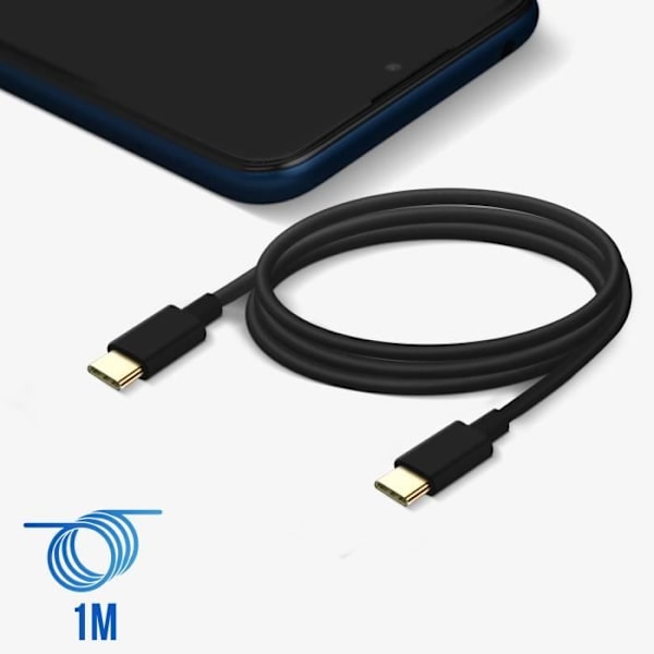 iPhone 16 / 15 USB-C til USB-C 20W 1 meter Mayaxess Sort Svart