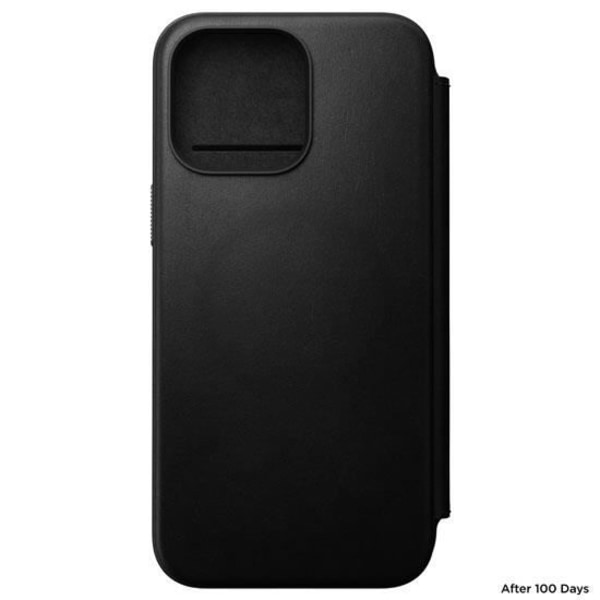 Nomad Folio Modern Leather Flip Case för iPhone 15 Pro Max Svart